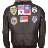 Mens Aviator Jacket Genuine Leather Bomber Jacket