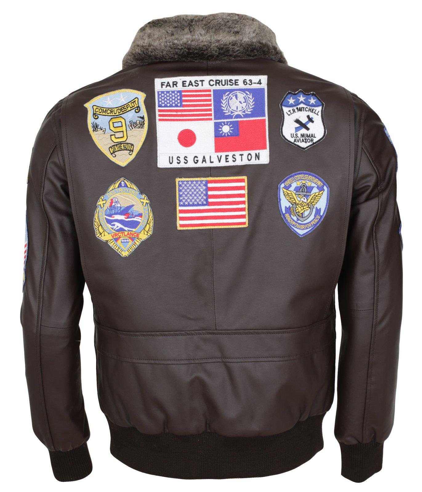 Mens Aviator Jacket Genuine Leather Bomber Jacket