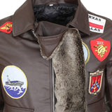 Mens Aviator Jacket Genuine Leather Bomber Jacket