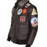 Mens Aviator Jacket Genuine Leather Bomber Jacket