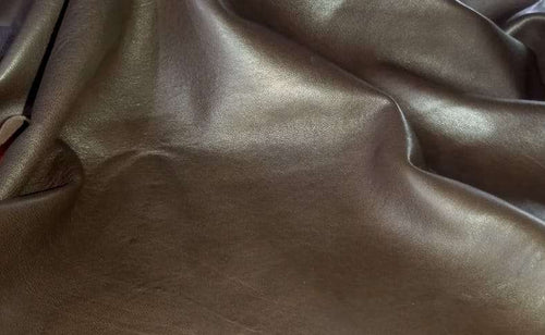 Brown Nappa Sheepskin Leather Hide AA Grade, showing supple folds and hand feel