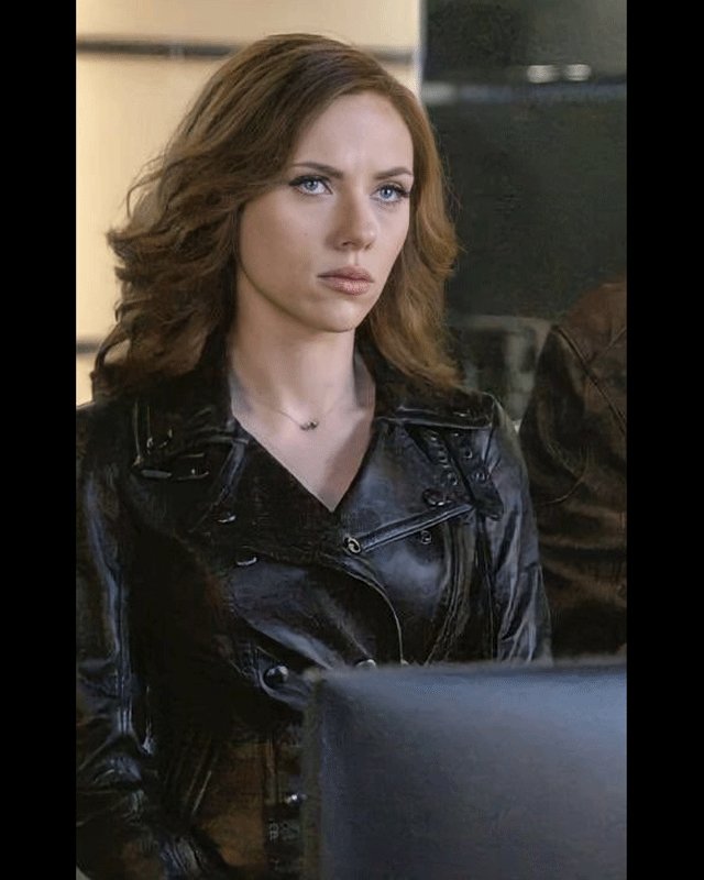 Captain America: Civil War Black Widow Biker Leather Jacket
