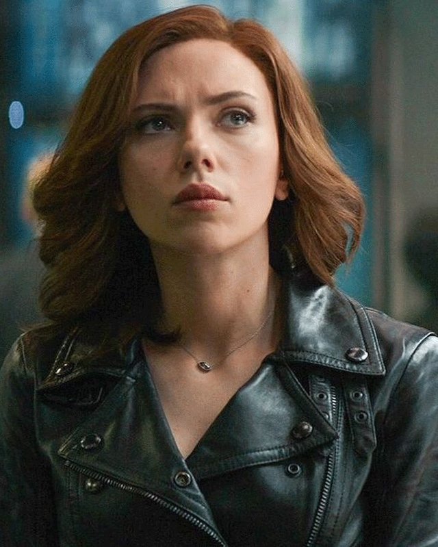 Captain America: Civil War Black Widow Biker Leather Jacket