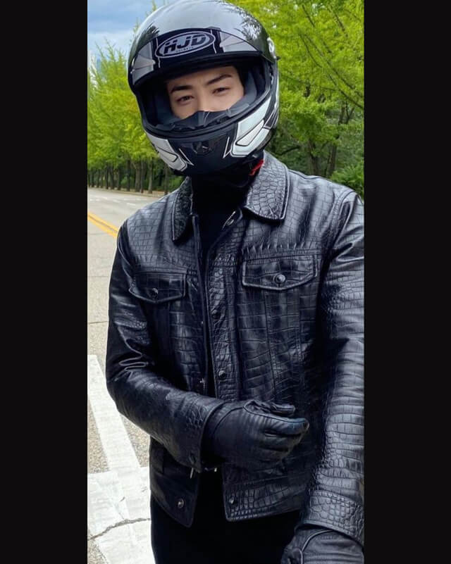 Cha Eun Woo Black Trucker Leather Jacket