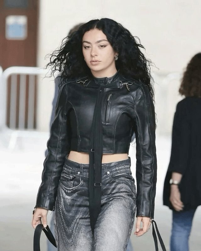 Charli XCX Cropped Leather Jacket