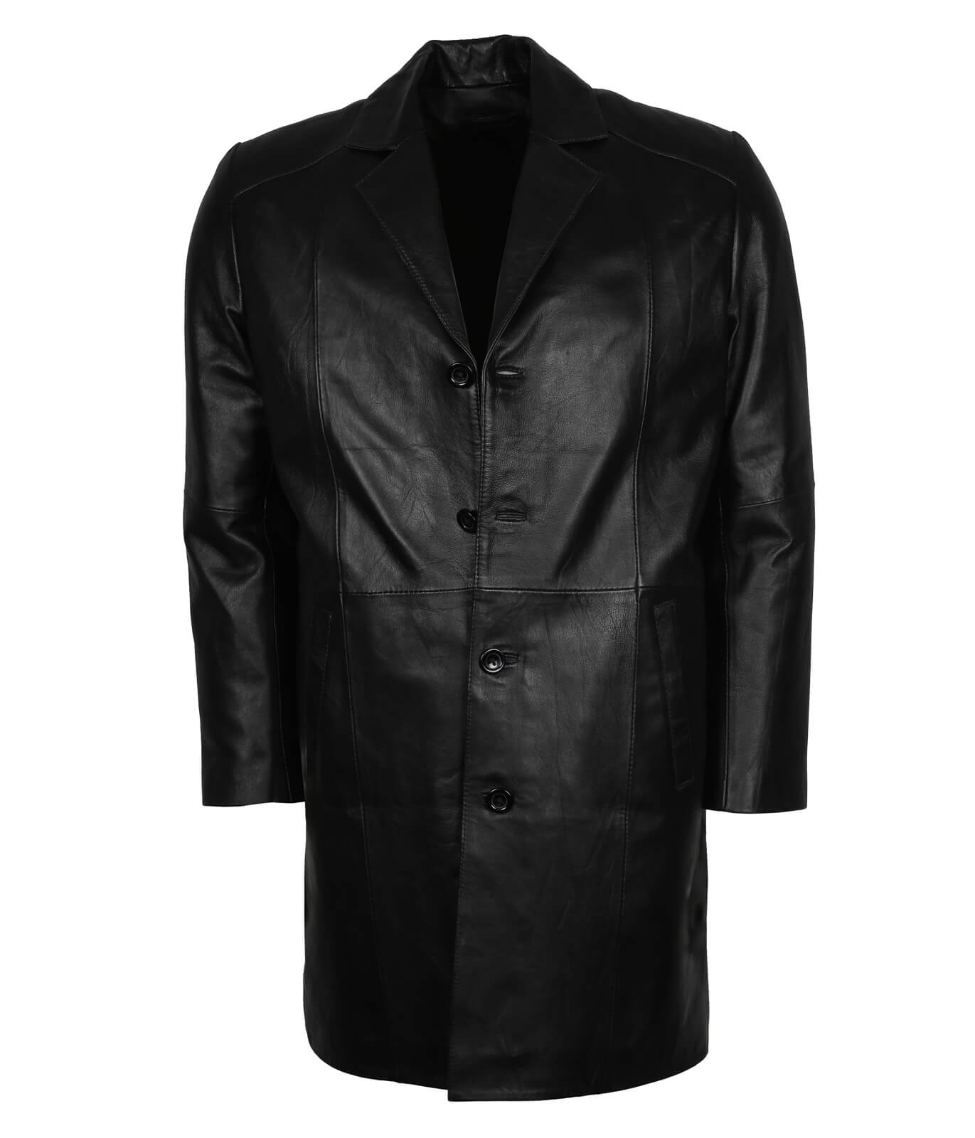 Black Classic Sheepskin Leather Coat