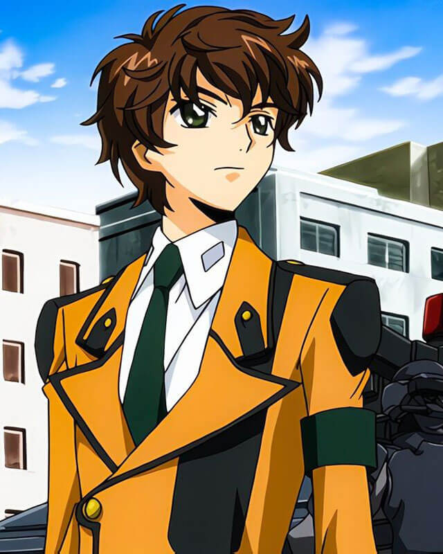 Code Geass Suzaku Kururugi Brown jacket