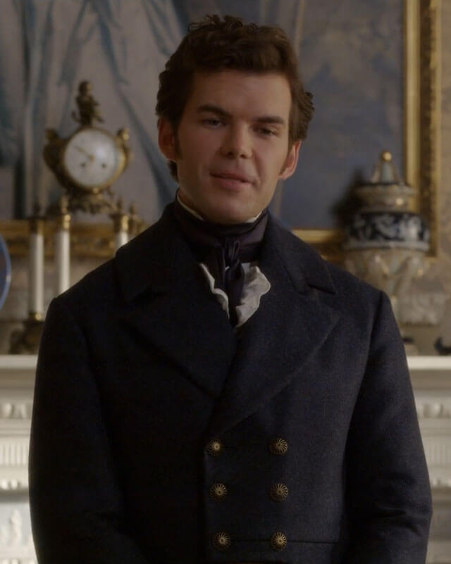 Colin Bridgerton Blue Wool Coat S03