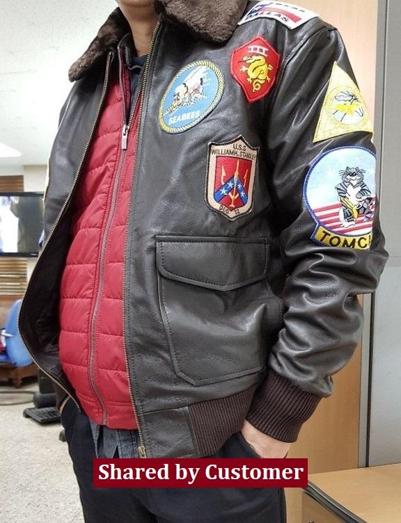 Mens Aviator Jacket Genuine Leather Bomber Jacket