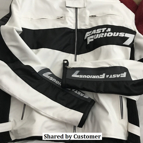 Men's Vin Diesel Fast and Furious 7 Biker Genuine Leather Jacket