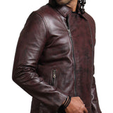 Dark Brown Collared Biker Jacket