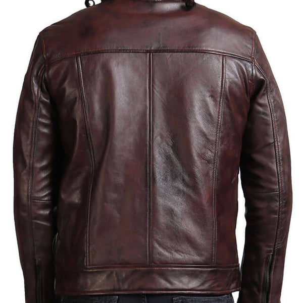 Dark Brown Collared Biker Jacket