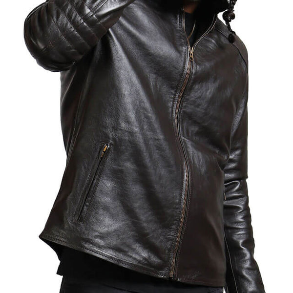 Dark Brown Biker Leather Jacket