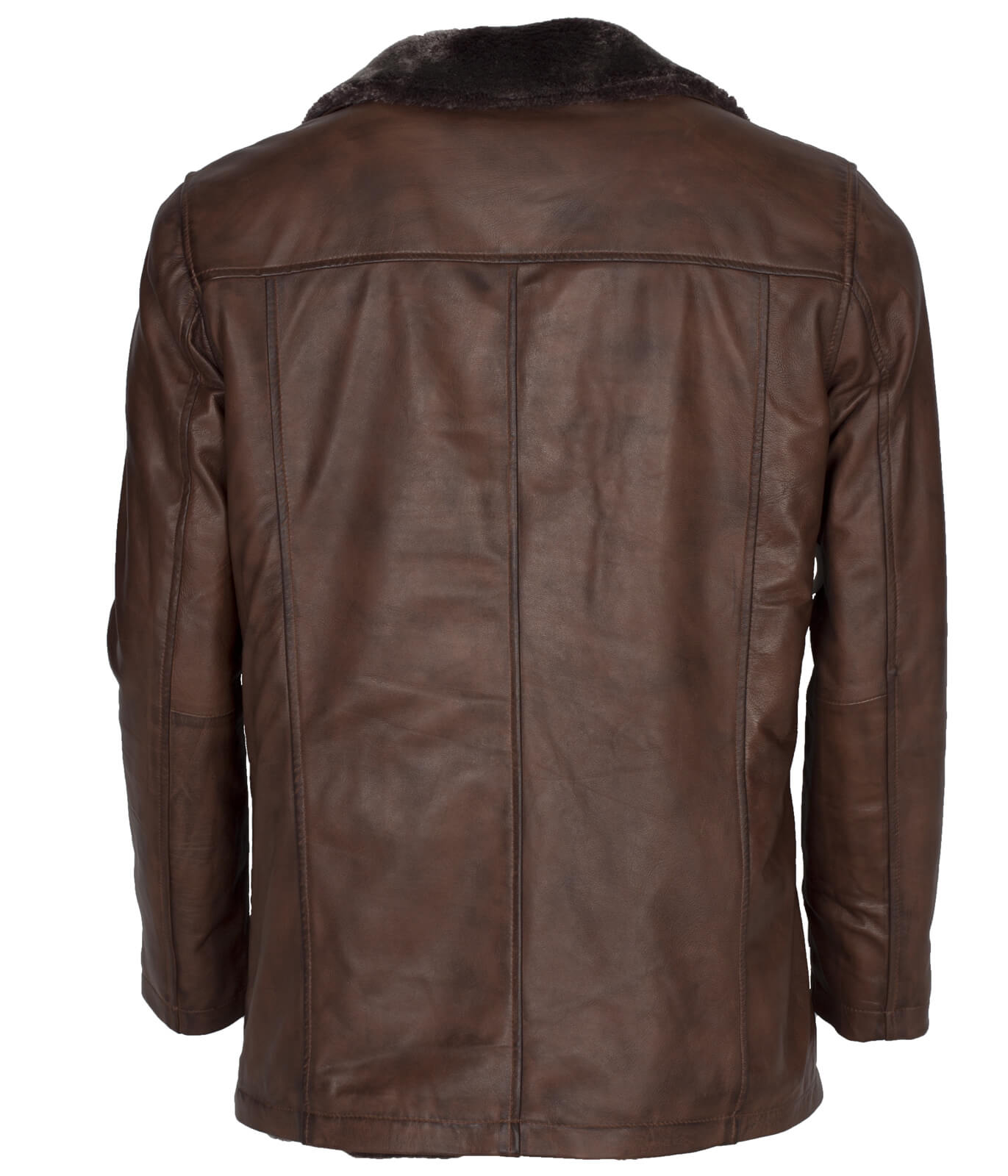 Men's Dark Brown Shearling Leather Coat