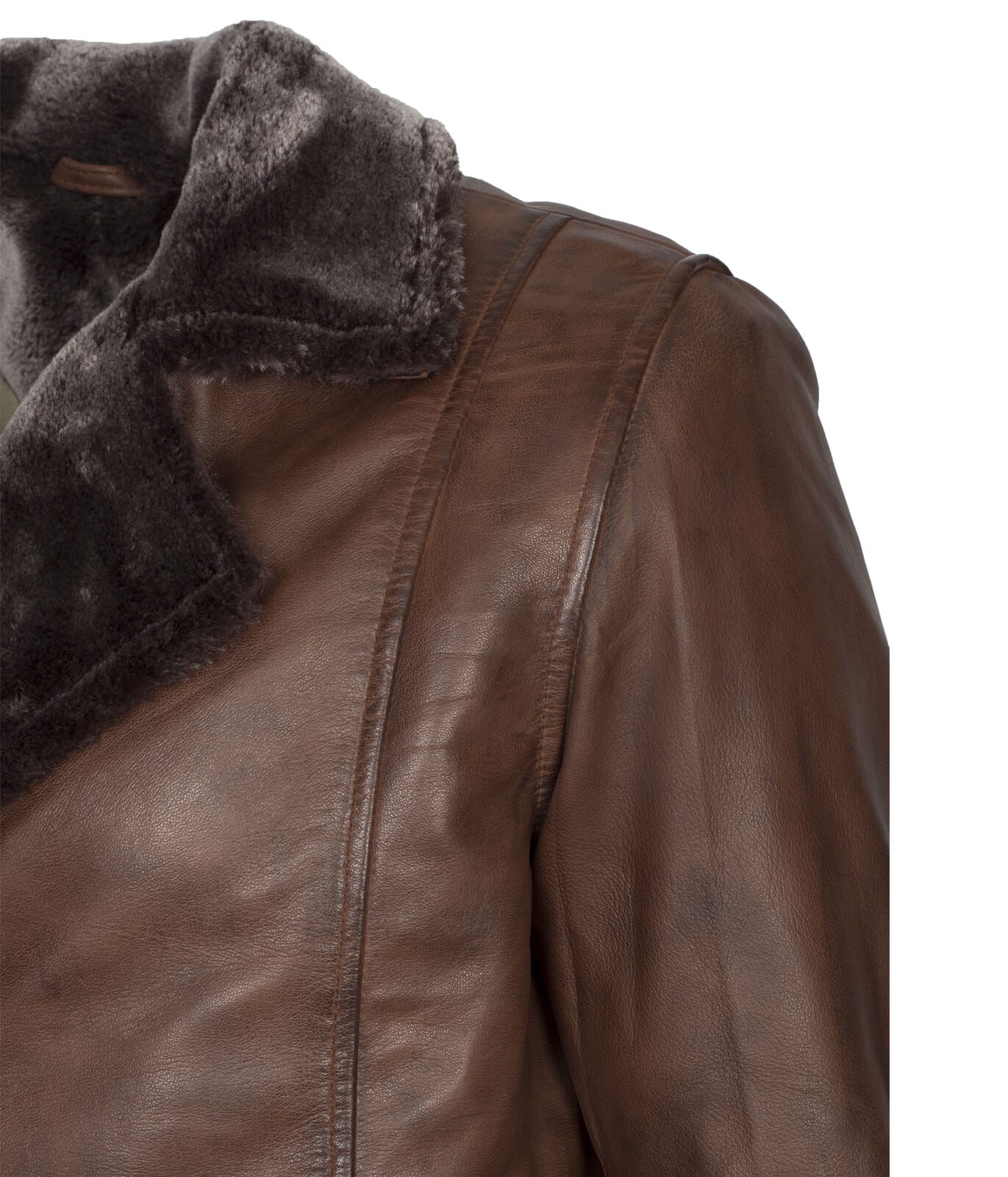 Men's Dark Brown Shearling Leather Coat
