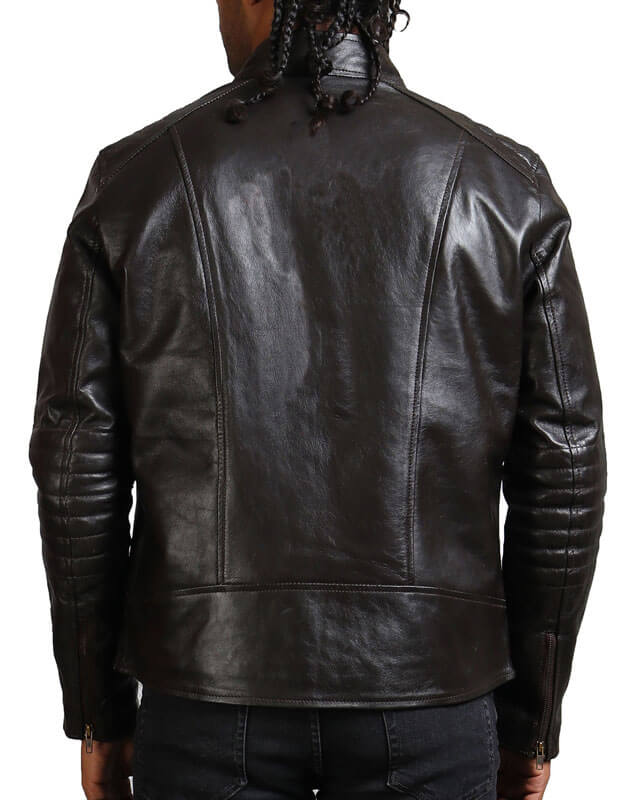 Dark Brown Biker Leather Jacket