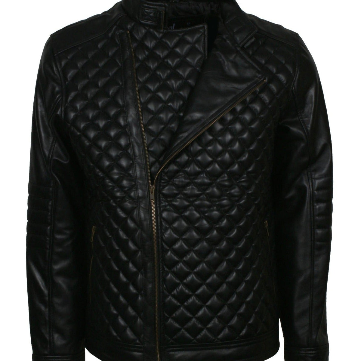 Diamond Quilted Jacket Mens in Real Leather