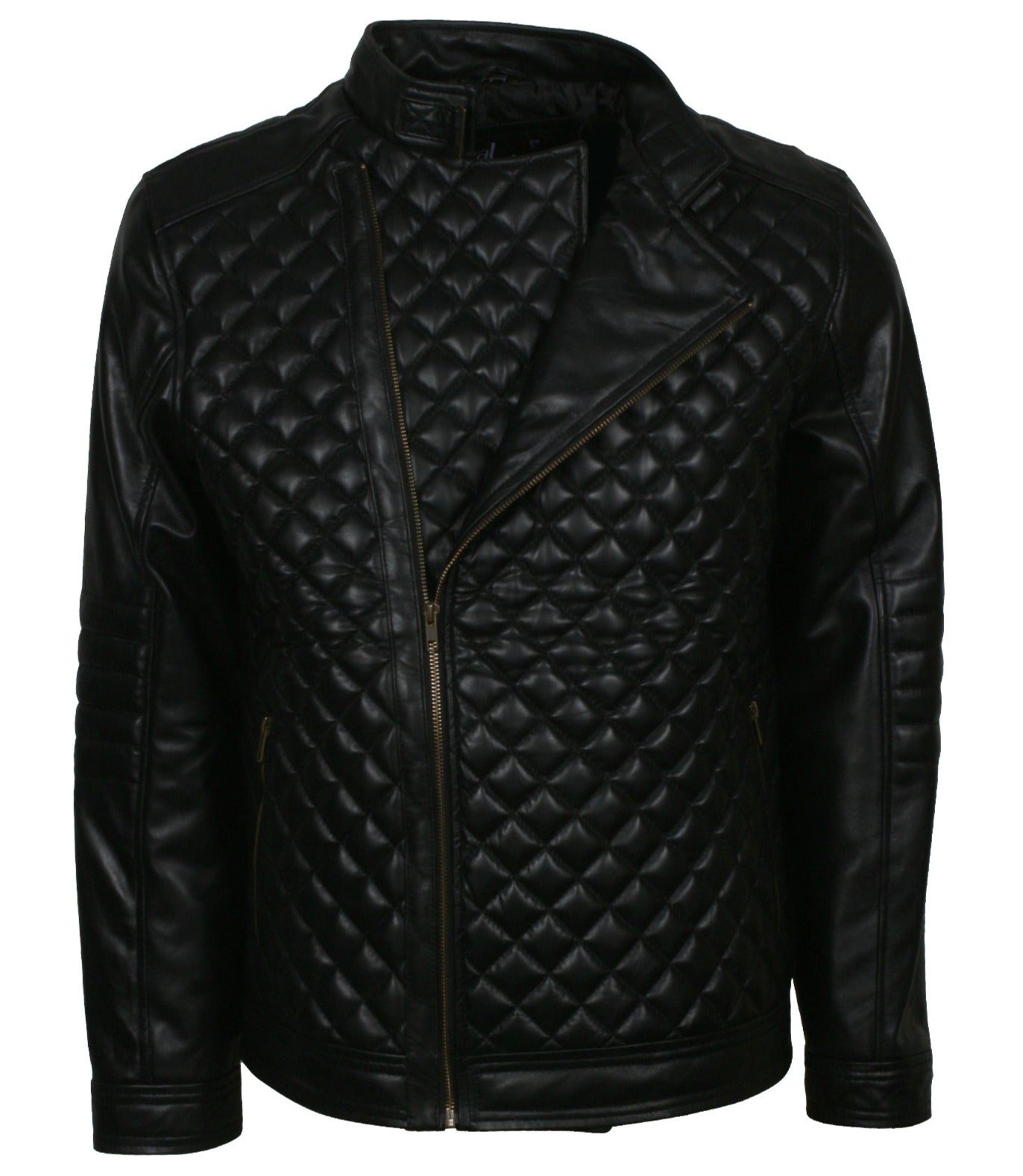 Diamond Quilted Jacket Mens in Real Leather