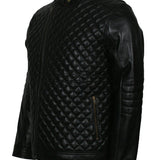 Diamond Quilted Jacket Mens in Real Leather