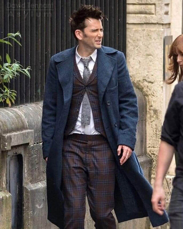 Dr. Who Tenth Doctor Blue Trench Coat