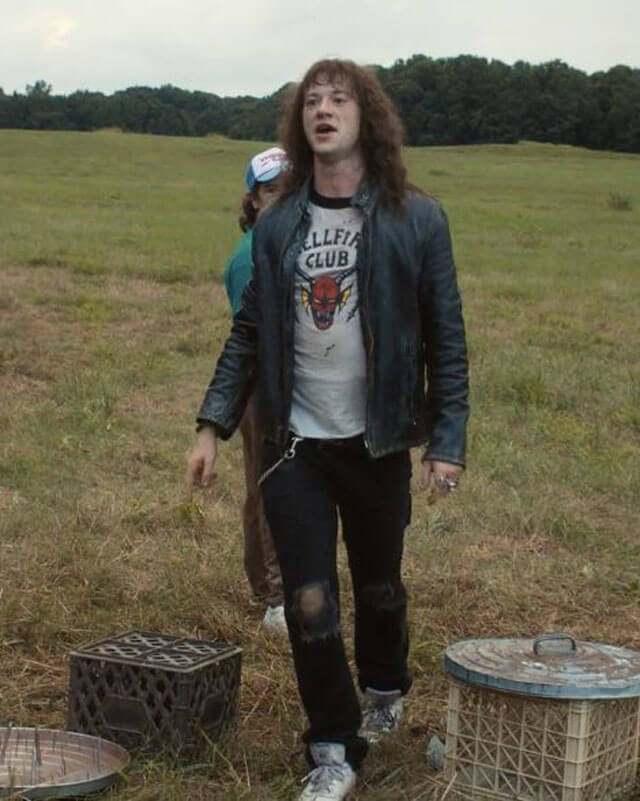 Eddie Munson Stranger Things Blue Leather Jacket