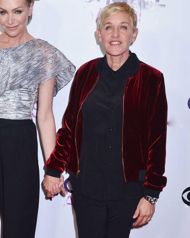 Ellen DeGeneres Red Love Bomber Jacket