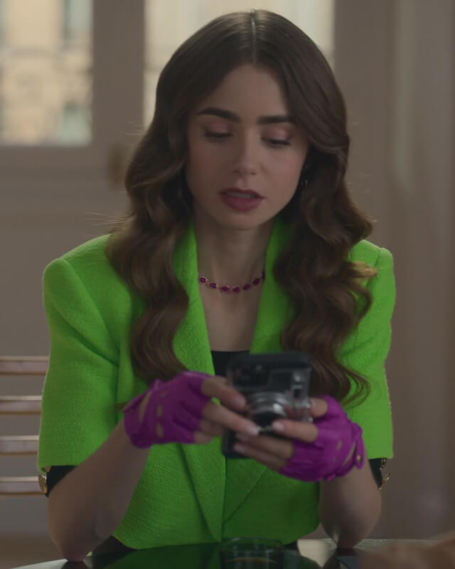 Emily In Paris Lime Cropped Jacket