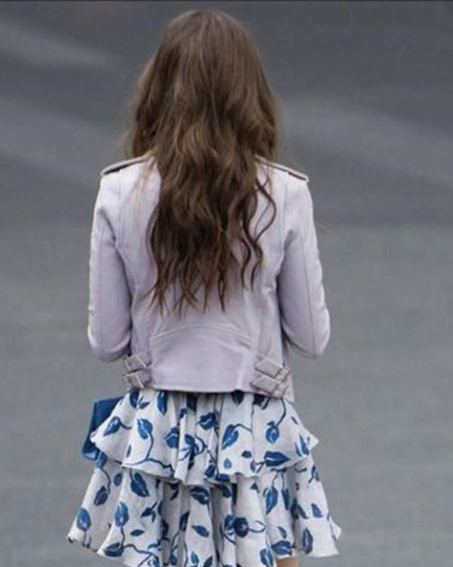 Emily in Paris White Biker Leather Jacket