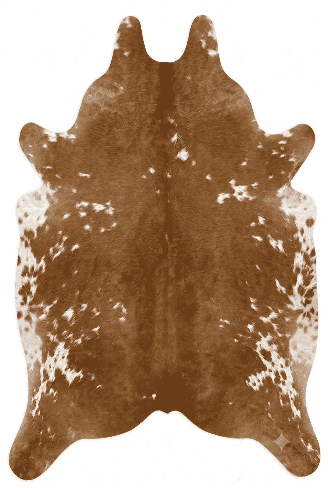 Genuine Hair-On Cowhide Area Rug 2x3 ft, showing brown and white natural pattern