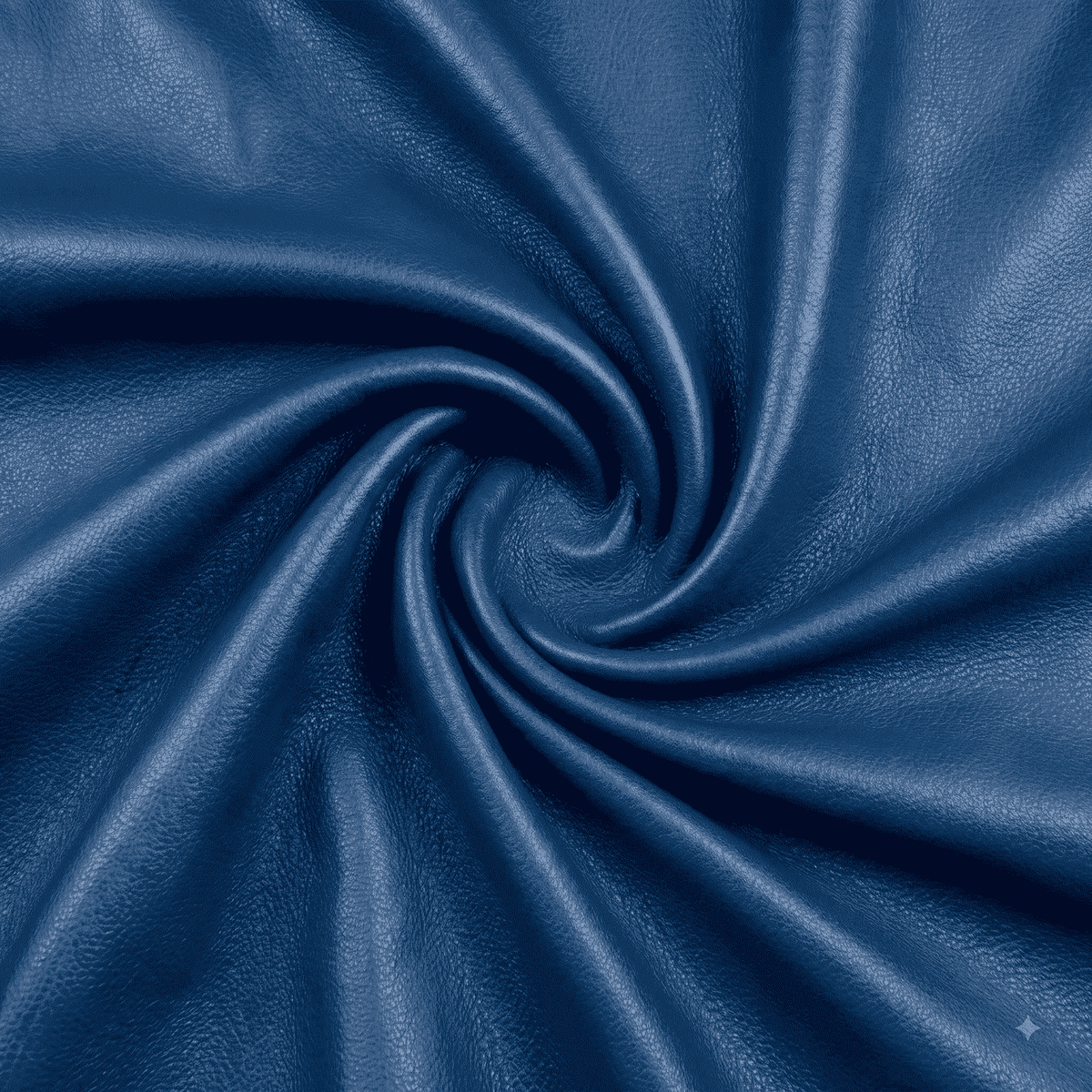 Blue Nappa Sheepskin Leather Hide AA Grade, showing elegant drape in serene blue