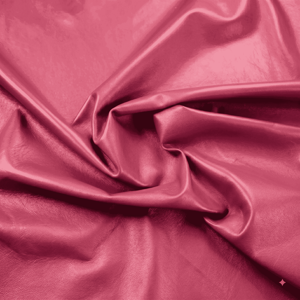 Pink Nappa Sheepskin Leather Hide AA Grade, showing soft supple drape in pink