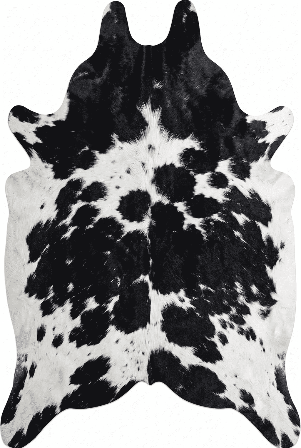 Genuine Hair-On Cowhide Area Rug 2x3 ft, showing dense fur pile and leather back