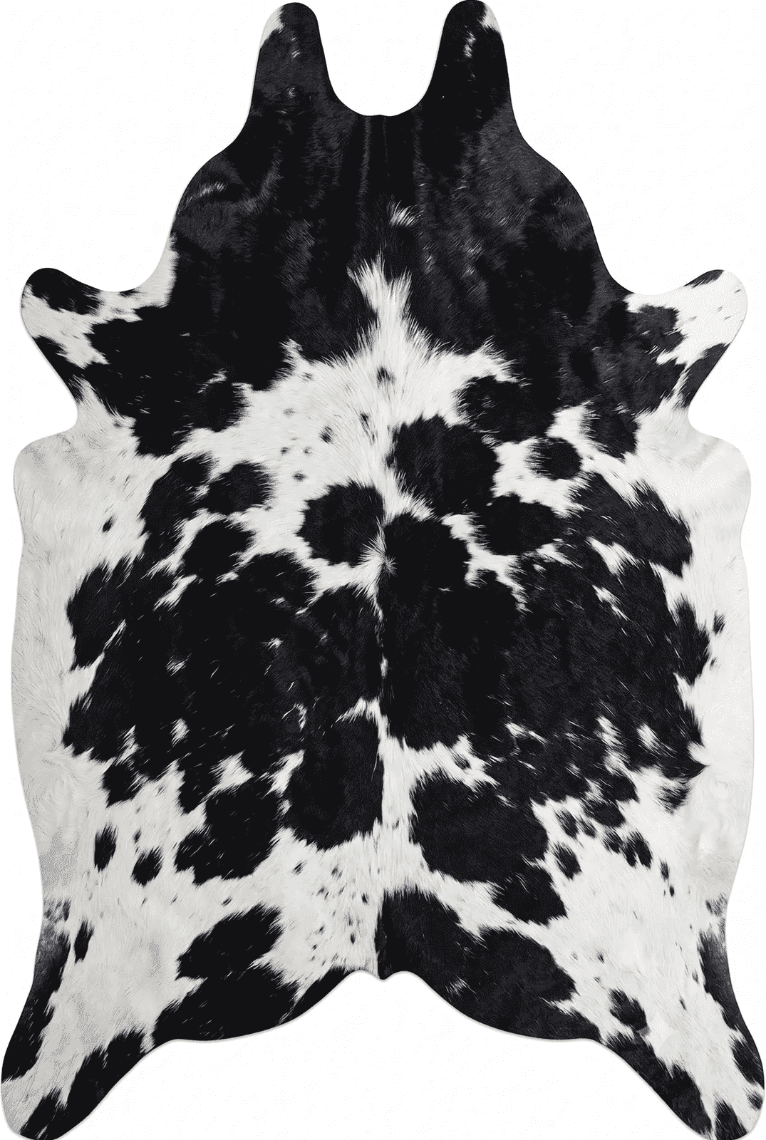 Genuine Hair-On Cowhide Area Rug 2x3 ft, showing dense fur pile and leather back
