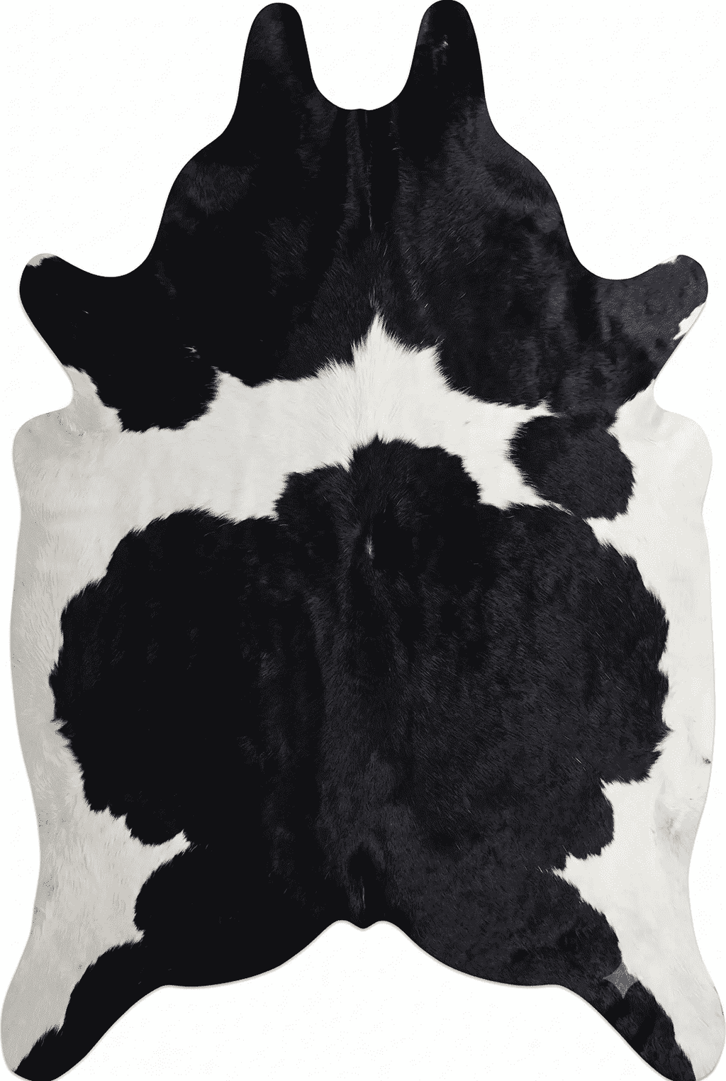 Genuine Hair-On Cowhide Area Rug 2x3 ft, showing black and white natural pattern