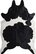 Genuine Hair-On Cowhide Area Rug 2x3 ft, showing black and white natural pattern
