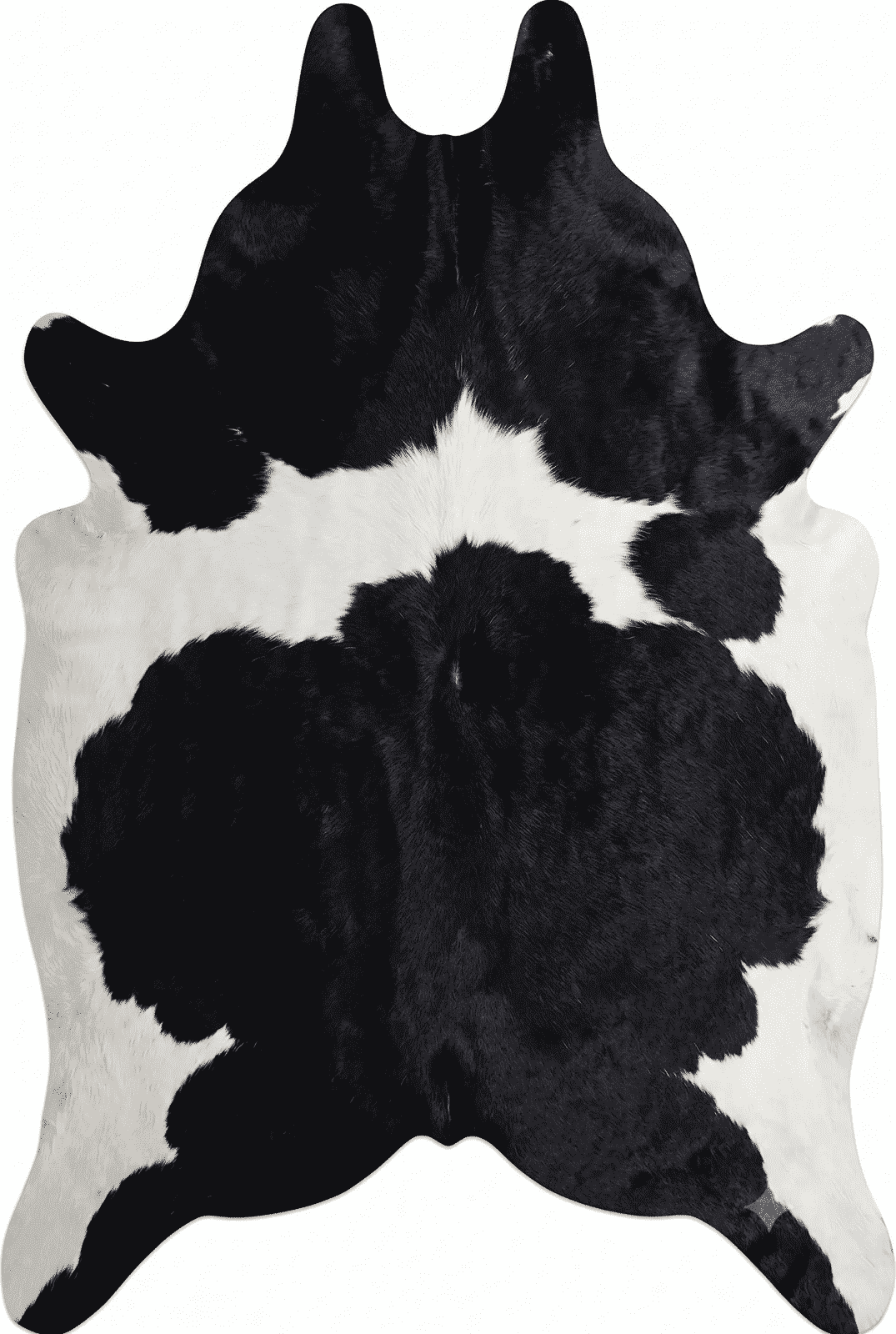 Genuine Hair-On Cowhide Area Rug 2x3 ft, showing black and white natural pattern