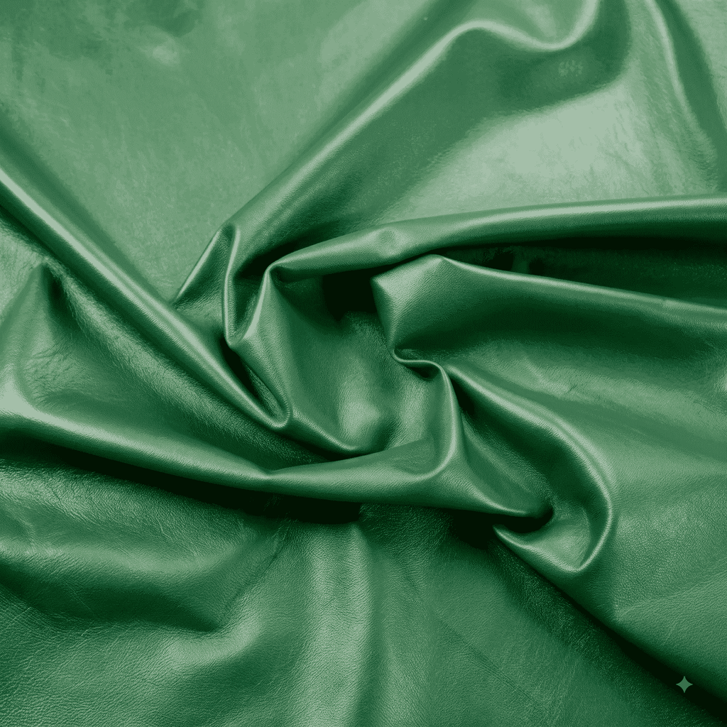 Green Nappa Sheepskin Leather Hide AA Grade, showing whole hide in muted green
