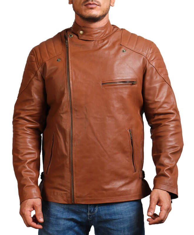 Men's Brown Motorcycle Real Leather Jacket