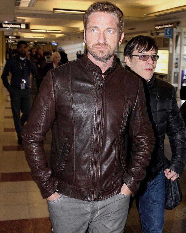 Gerard Butler Brown Leather Jacket