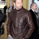 Gerard Butler Brown Leather Jacket
