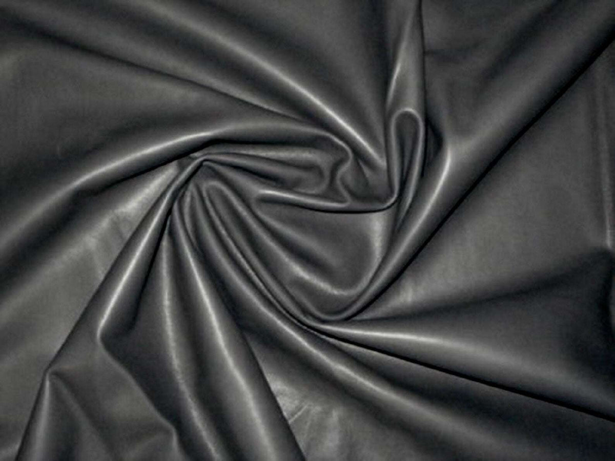 Grey Nappa Sheepskin Leather Hide AA Grade, showing swirl pattern and soft folds