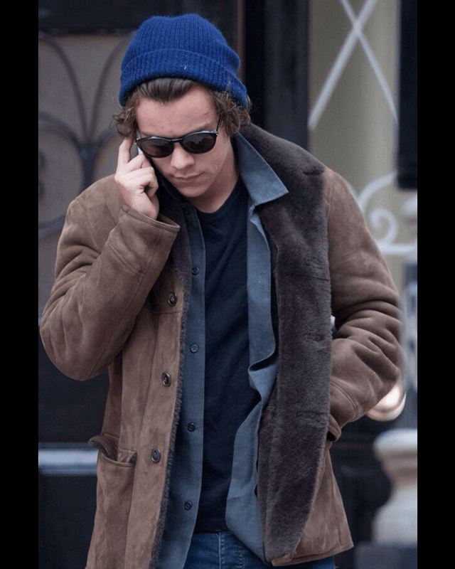 Harry Styles Shearling Suede Jacket