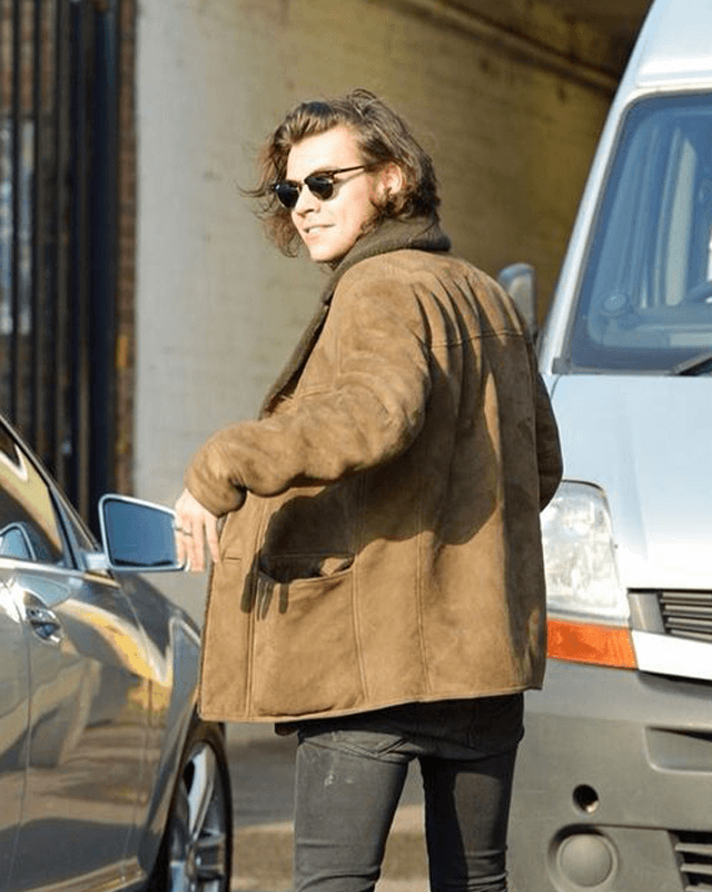 Harry Styles Shearling Suede Jacket