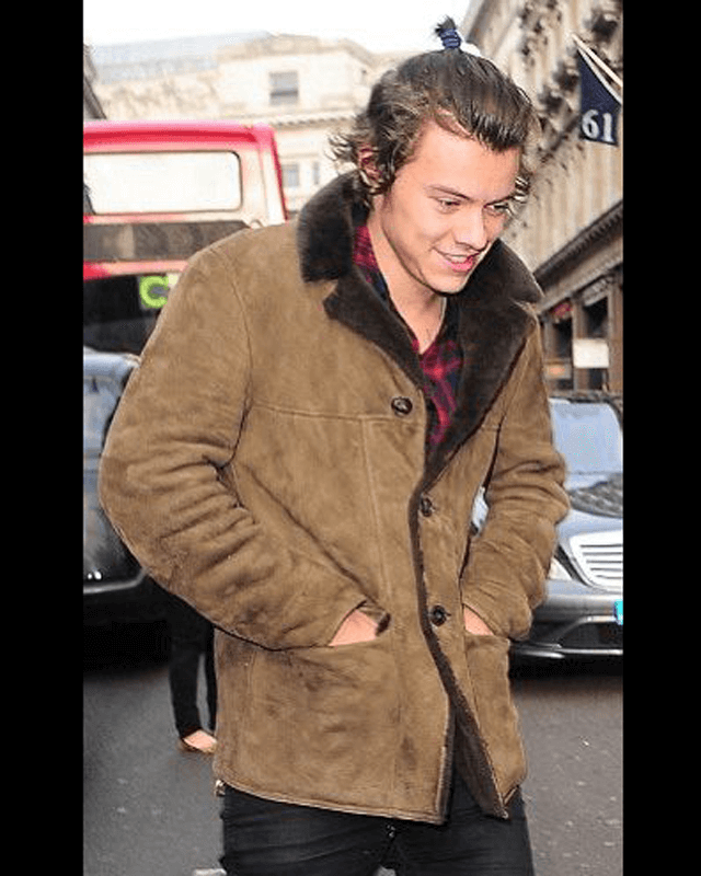 Harry Styles Shearling Suede Jacket