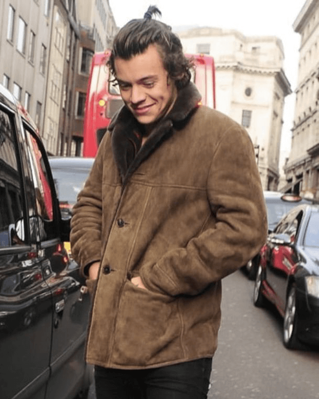 Harry Styles Shearling Suede Jacket