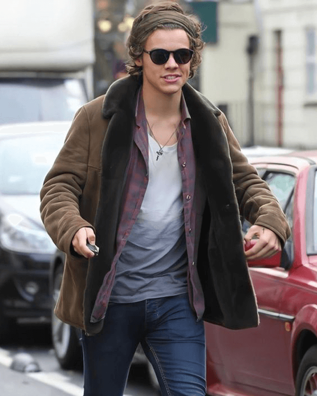 Harry Styles Shearling Suede Jacket