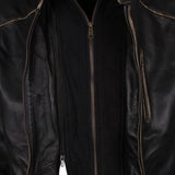 Men's Killing Joke Genuine Leather Jacket with Hood