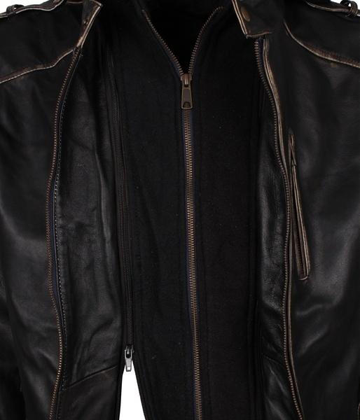 Men's Black Hooded Killing Joke Scarecrow Genuine Leather Jacket