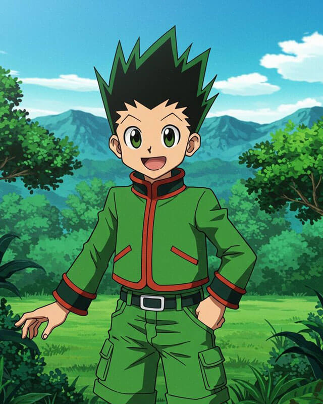 Hunter × Hunter Gon Freecss Green Faux Leather Jacket