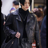 Stray Kids Hyunjin Biker Leather Jacket